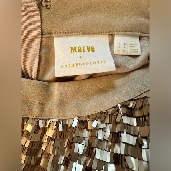 Gold sequined skirt, Maeve by Anthropology - Picture 3 of 3